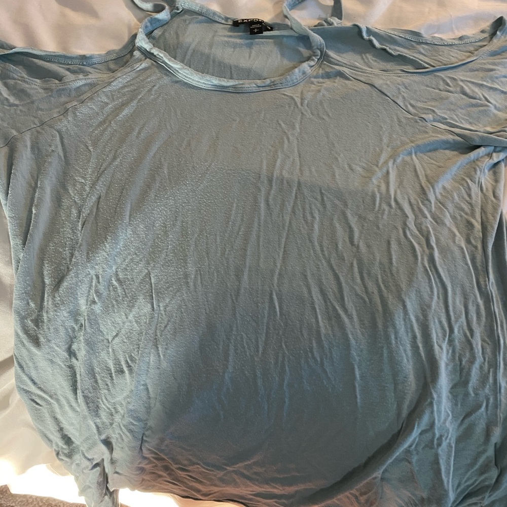 Light blue off shoulder top